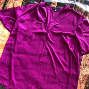 Eloquii crepe v neck blouse